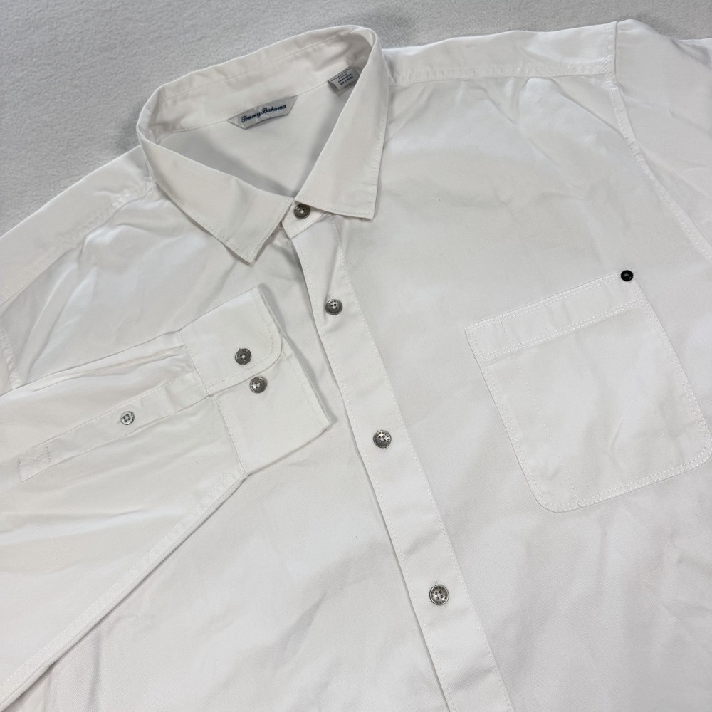 Tommy Bahama Big & Tall 3XLT Solid White‎ Long Sleeve Button Up Shirt
